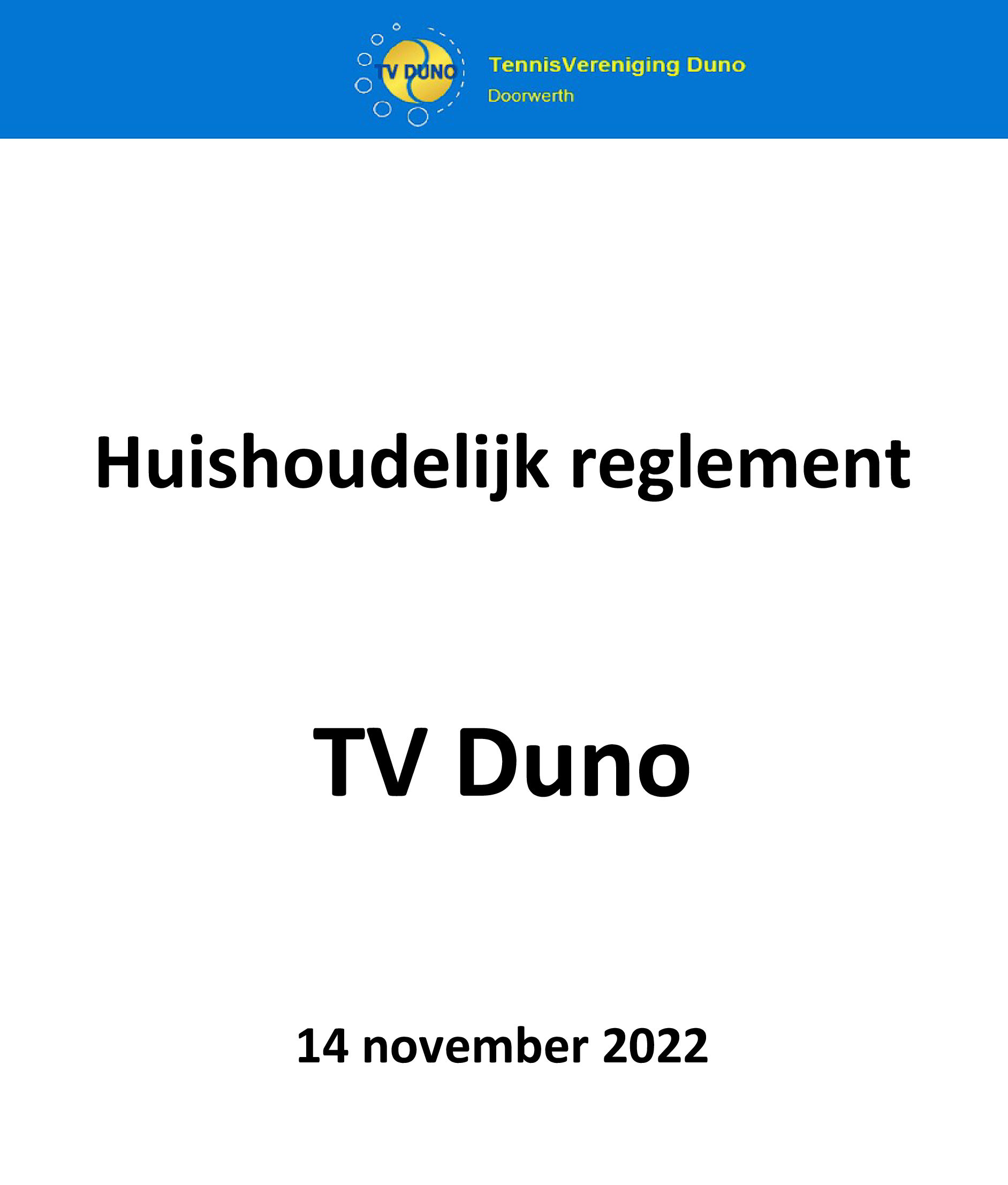 huishoudelijk reglement